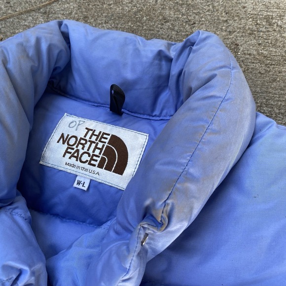 Vintage 80s North Face Goose Down Vest Periwinkle Women Large Puffer Purple USA - Picture 4 of 9